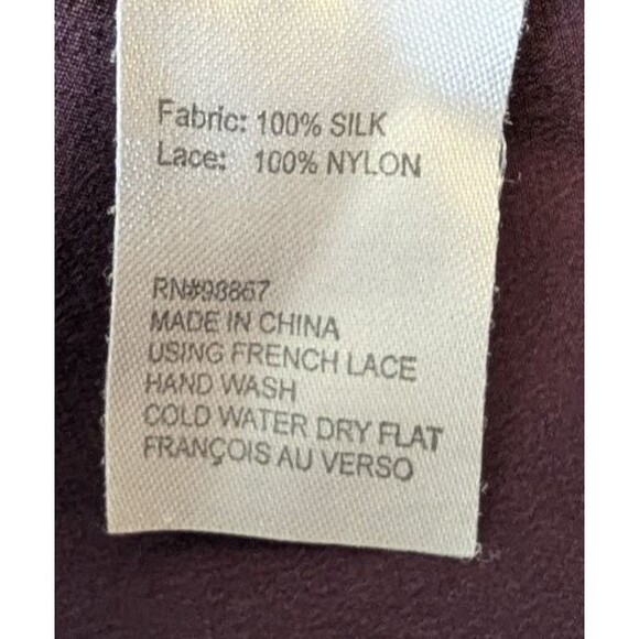 90s Y2K Leigh Bantivoglio Silk lace Camisole Tank L Purple Fairycore Romantic - Picture 6 of 7